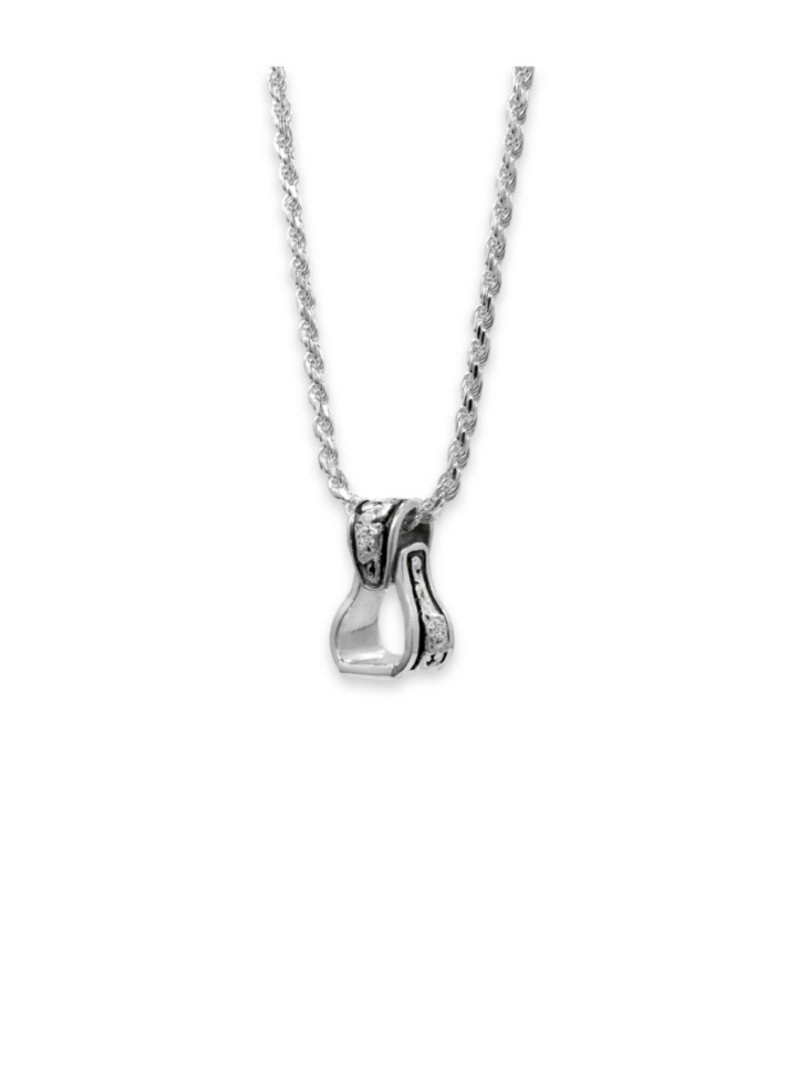 Stirrup Pendant with Crystal Clear