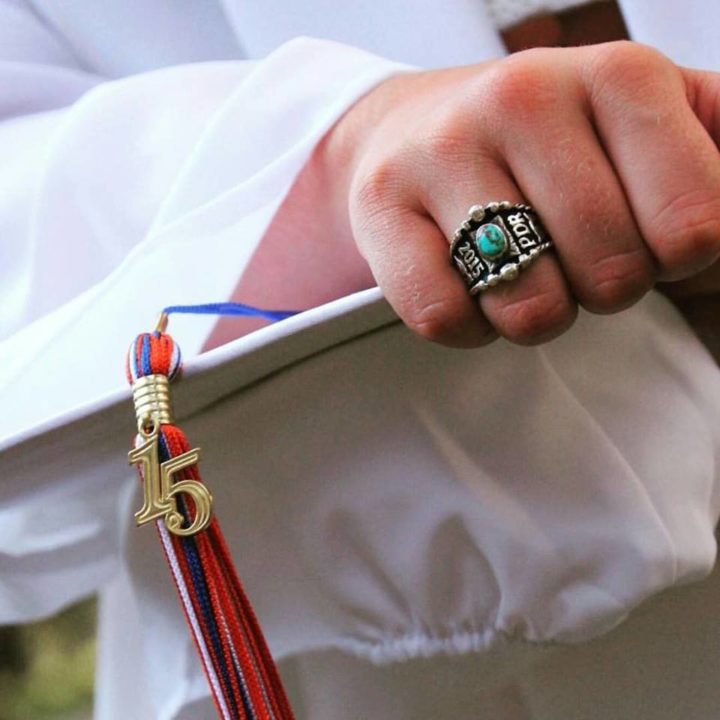 Custom Graduation Ring with Turquoise RimRock Stone