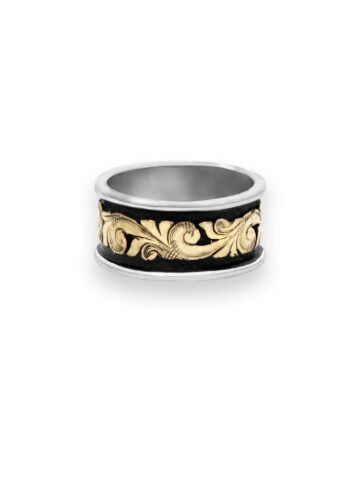 Yellow Gold Scroll with Black Background