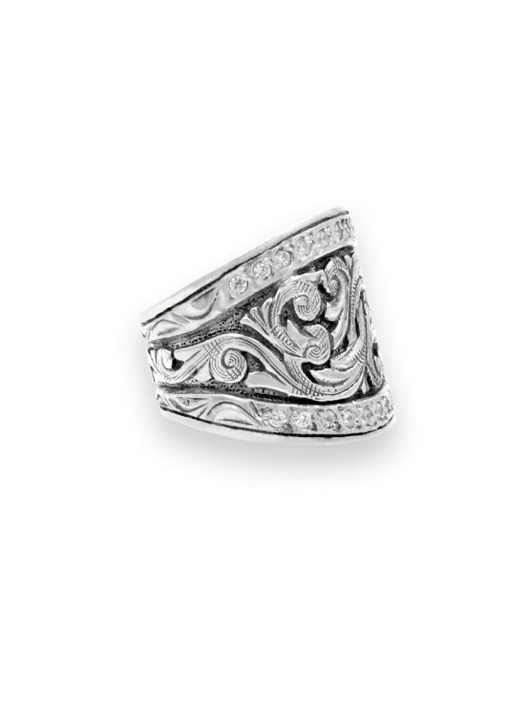 Sterling Silver Crystal Statement Ring Hyo Silver