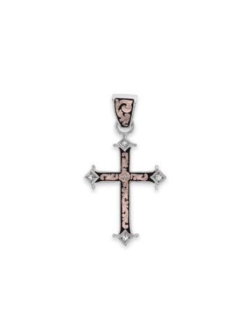 PNX031-CC Adorned Cross Pendant Crystal Clear