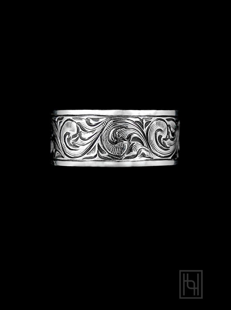Vintage Engraved Silver Ring  Ring  Collection by Hyo Silver