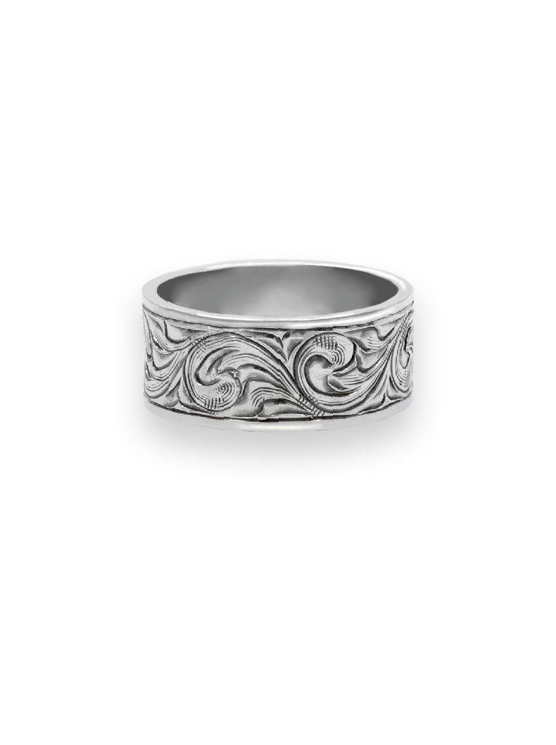 Hyo Silver Vintage Engraved Silver Ring