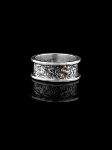 BSR006 Smooth Edge Band Vintage Engraved