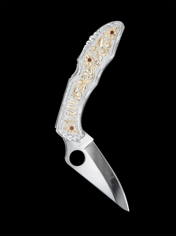 Large Monogram Knife with Gold Scrolls - Image 3