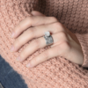 Vintage Silver Engraved Solitaire Ring - Image 2