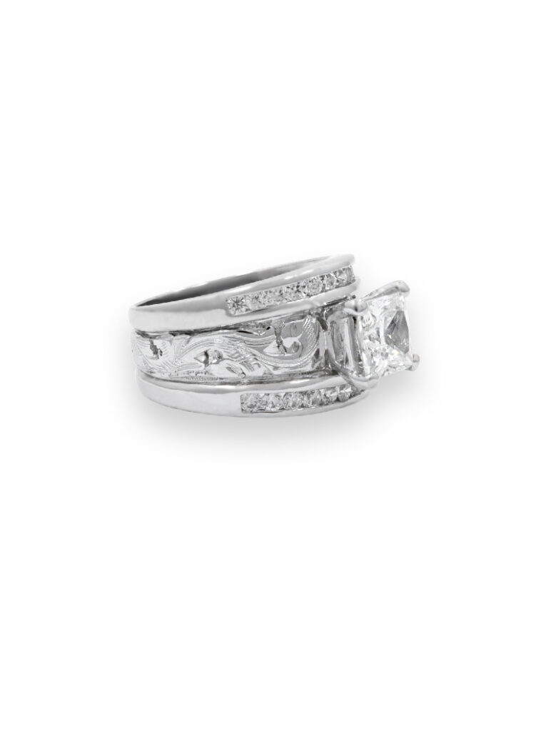 Sterling Silver Princess Cut & ChannelSet Ring Hyo Silver