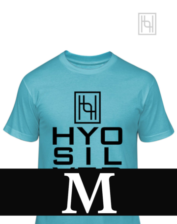 Branded Hyo Silver Turquoise Tee Shirt with black lettering and logo size M
