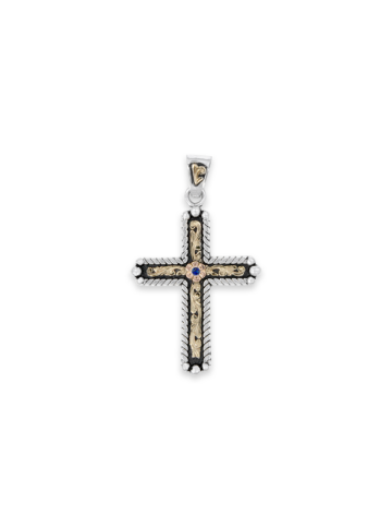 Lariat Cross Pendant Large Sapphire Product Image