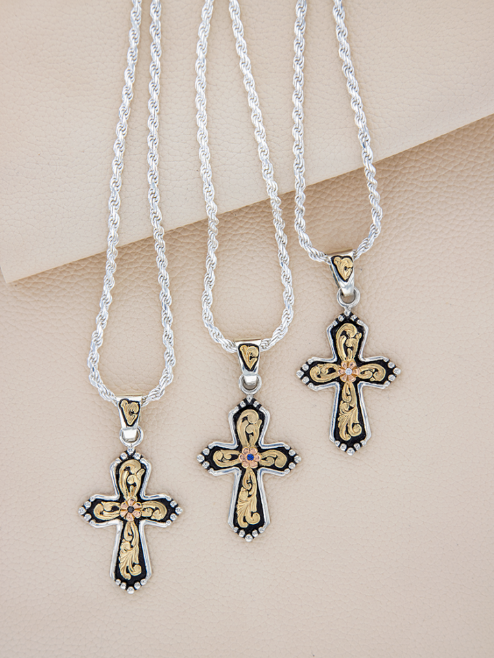 PNX018 Western Budded Cross Pendants