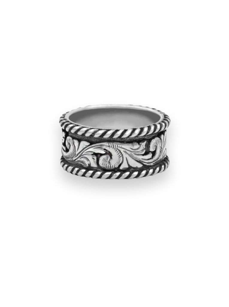 Western Sterling Silver & Twisted Rope Ring | Hyo Silver