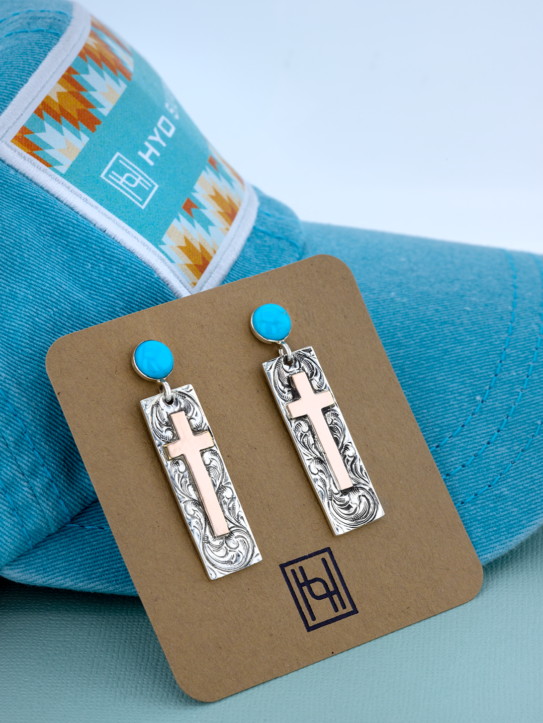 RimRock Vintage Engraved Cross Earrings