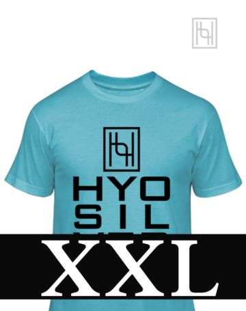 Branded Hyo Silver Turquoise Tee Shirt with black lettering and logo size XXL