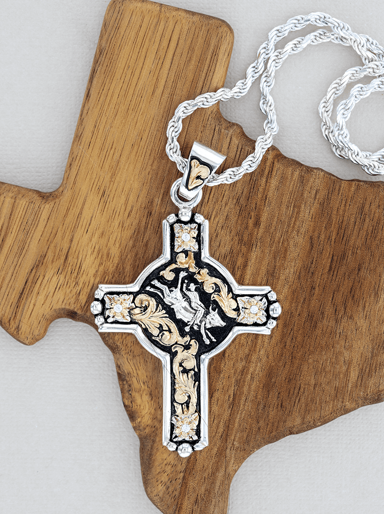 アクセサリー RxYxO Bliss St. Xenia Orthodox Cross Pendant Necklace | Silver or Gold