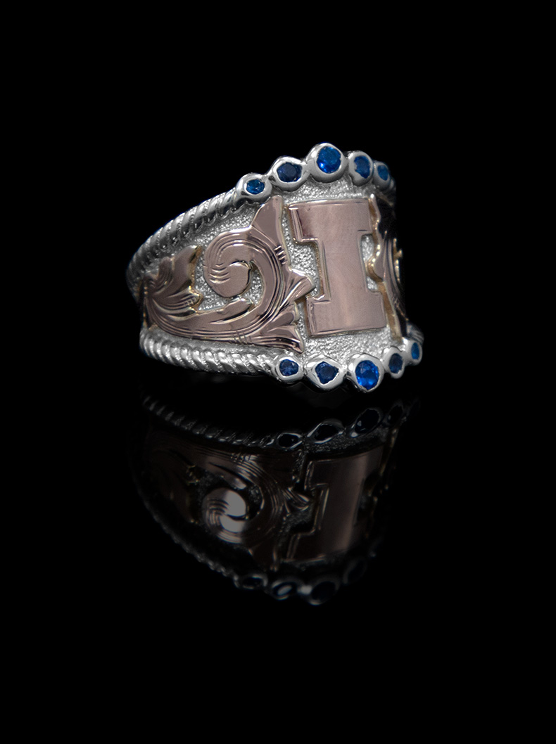 Custom Rope Ring w Accent Stones Product Image