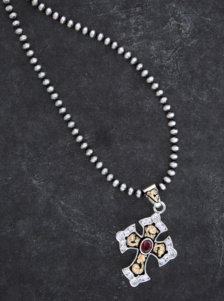 PNX036 Garnet Crystal Cross3