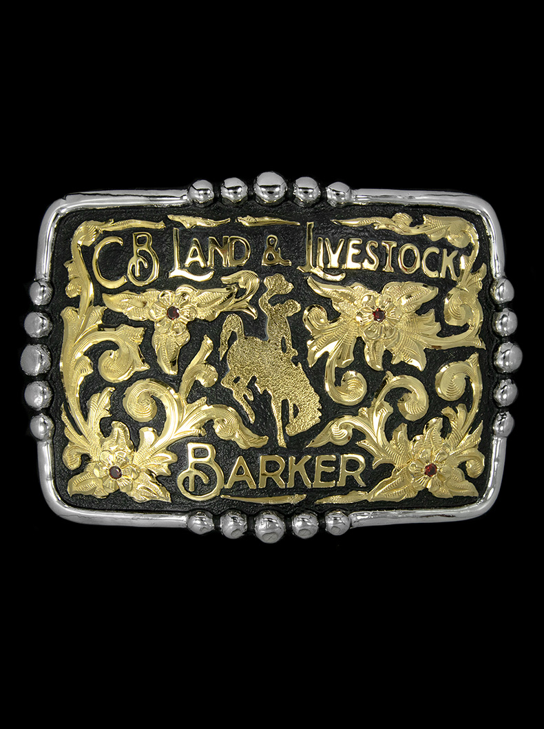 Sterling & Gold Western Belt Buckles Made & Engraved By Hand in Texas
