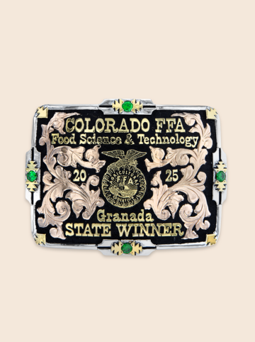 Cochise-Belt-Buckle-Black-background-Rose-Gold-Scrolls