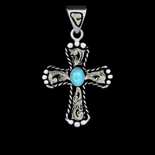 Turquoise Western Cross Ring