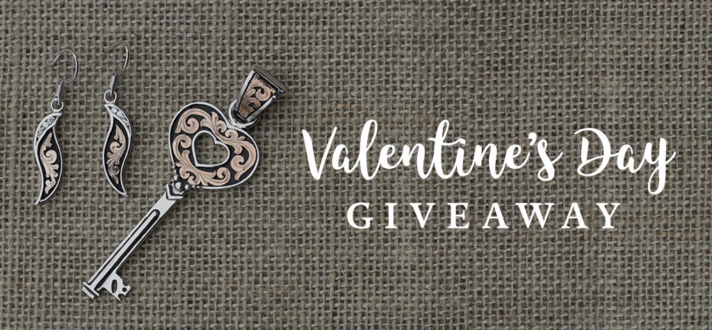 Valentine's Day Giveaway banner, showing Key to my Heart Pendant