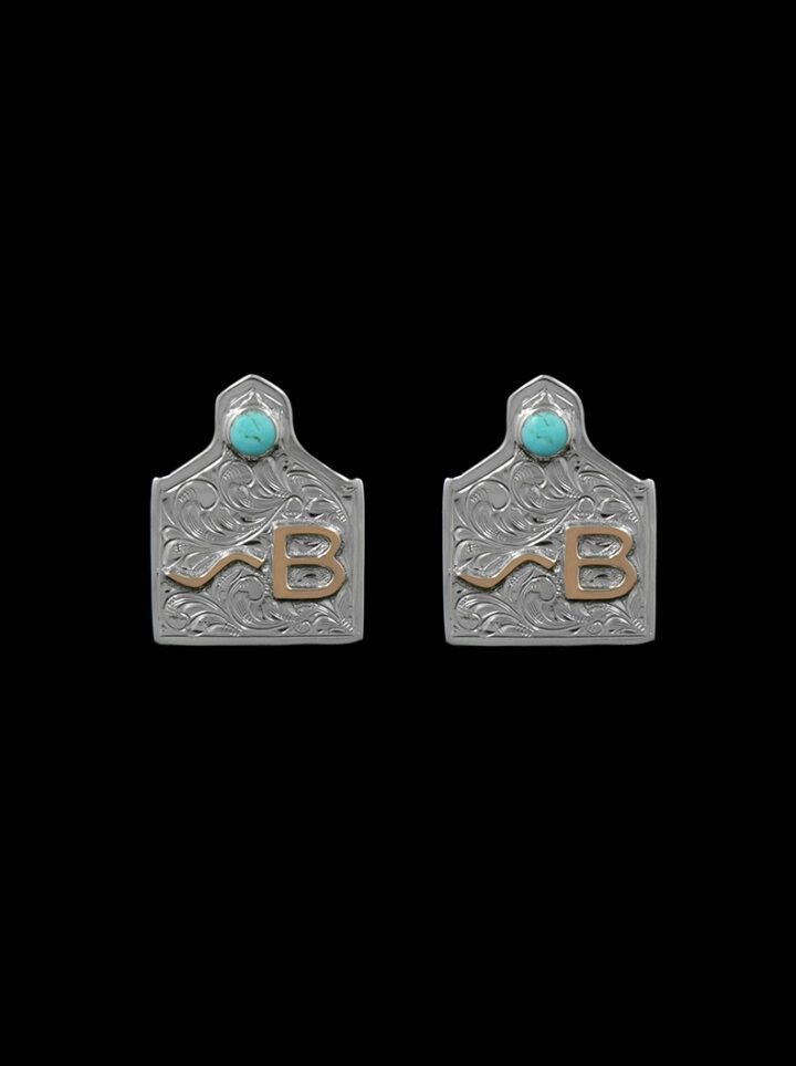 Custom RimRock™ Cow Tag Post Earrings Product Image