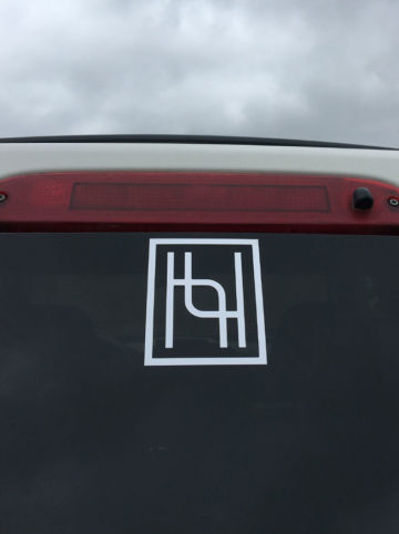 Hyo Silver logo in white, car decal sticker