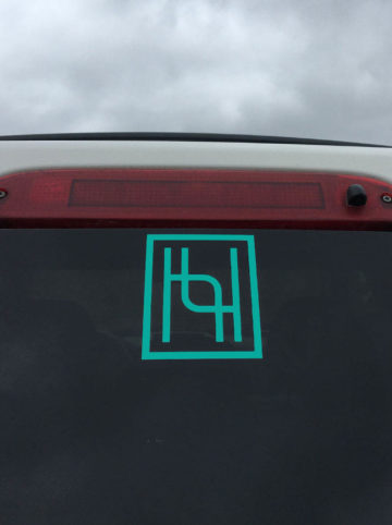 Hyo Silver logo in turquoise, car decal sticker