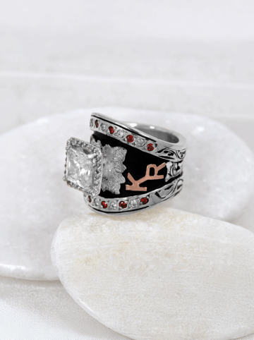 BSR045 Silver Scrolls with Black Background.