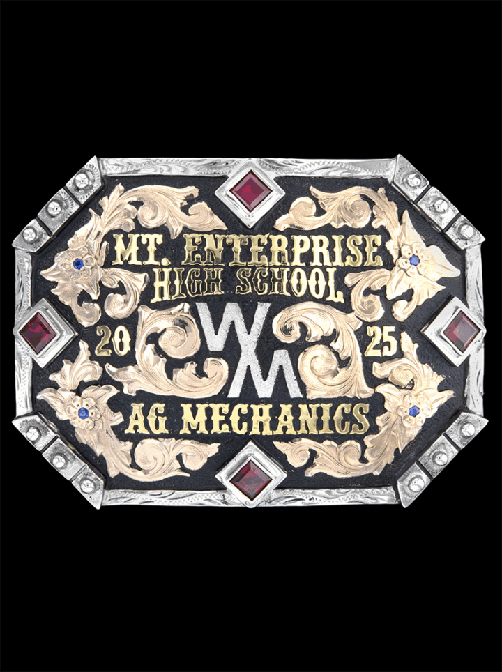 Blackjack CUstom Belt Buckle with Ruby Stones