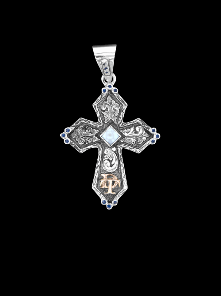 Custom RimRock Scroll & Crystal Cross
