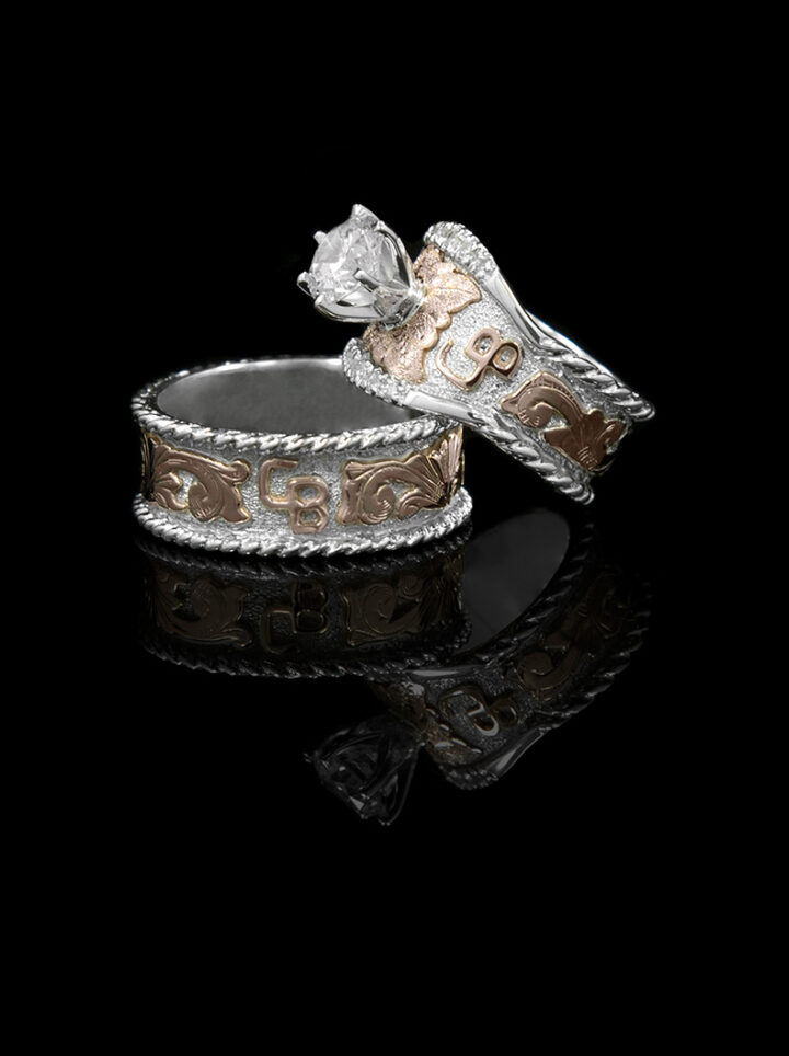 Adore Forever Ring Set Rose Gold with Silver Background