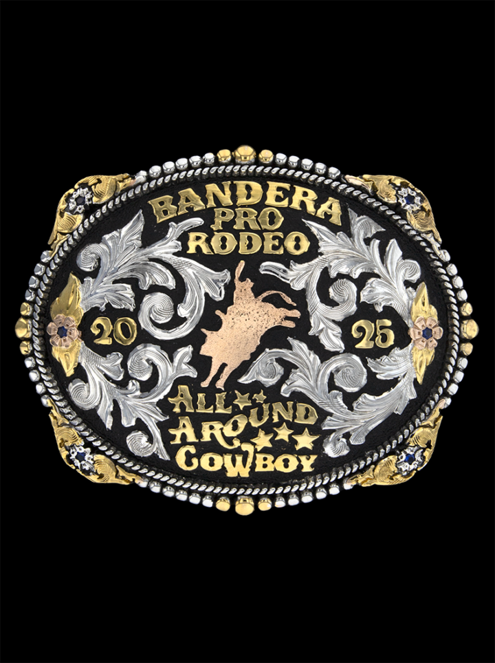 Rawhide blackbackground Silver Scrolls
