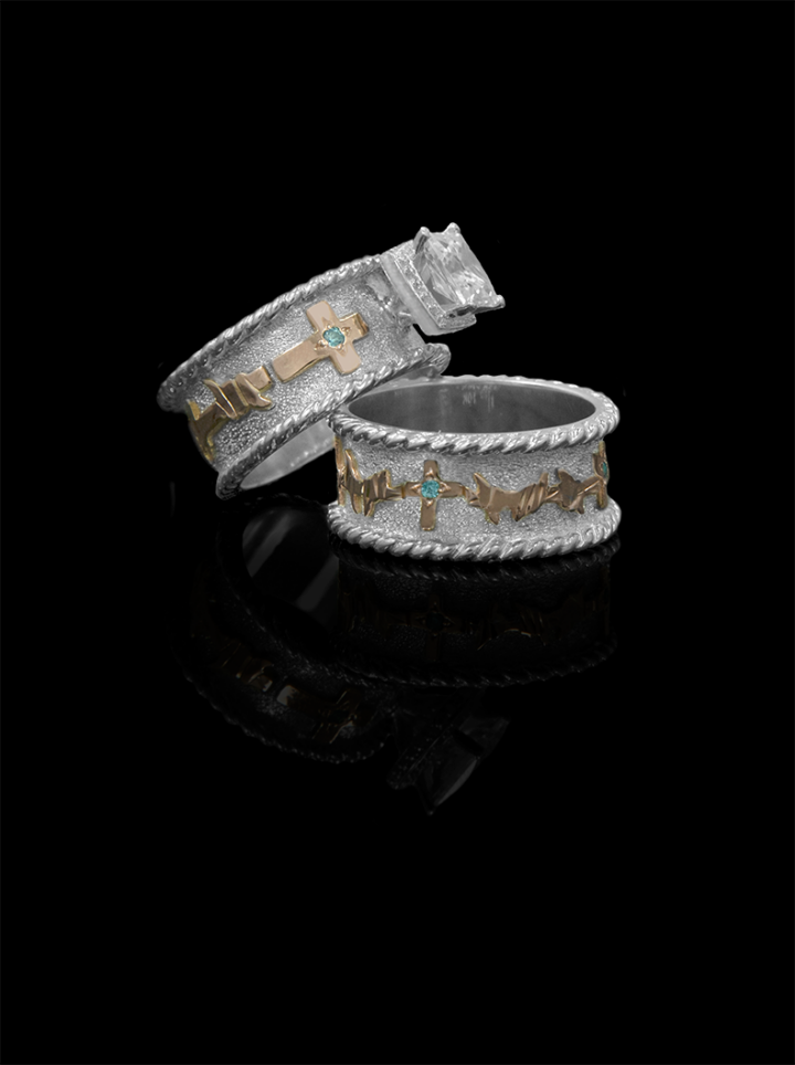 Together Forever Ring Set with Square Halo