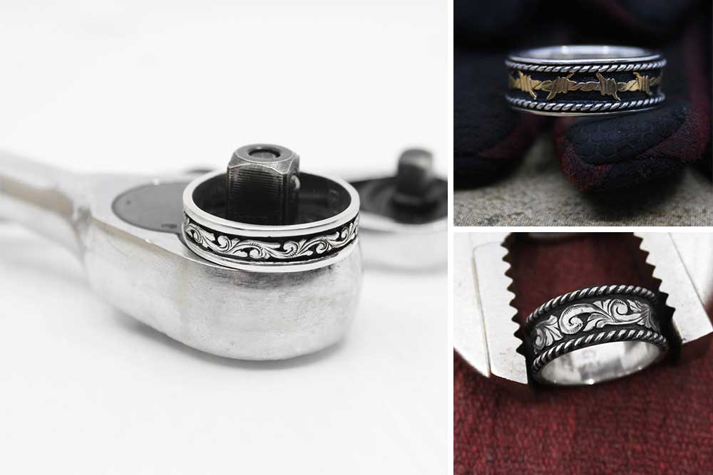 Men wedding ring on sale silver