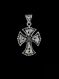 Custom Flared Cross Pendant - Hyo Silver Personalized Jewelry