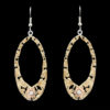 Yellow Gold Scrolls, Rose Gold Flower on Black Background w/ Crystal Clear Accents & Hooks