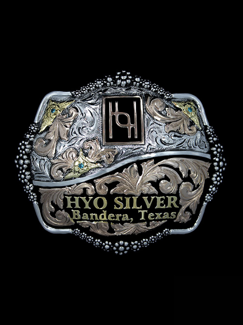 Signature Monogram HIRATSUKA Debossed Black Gold Belt for Men