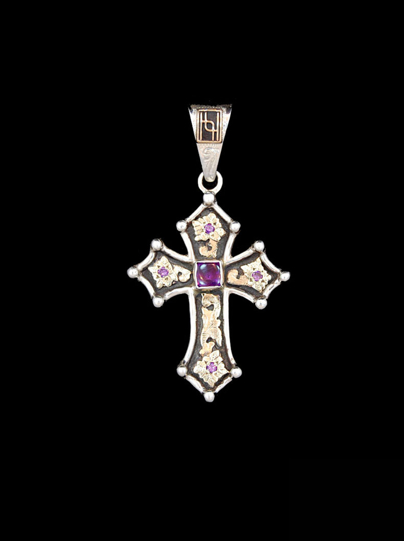 RimRock Chroma Cross Pendant w/ Amethyst & Purple - Hyo Silver RimRock Chroma Cross Pendant w/ Amethyst & Purple - Hyo Silver