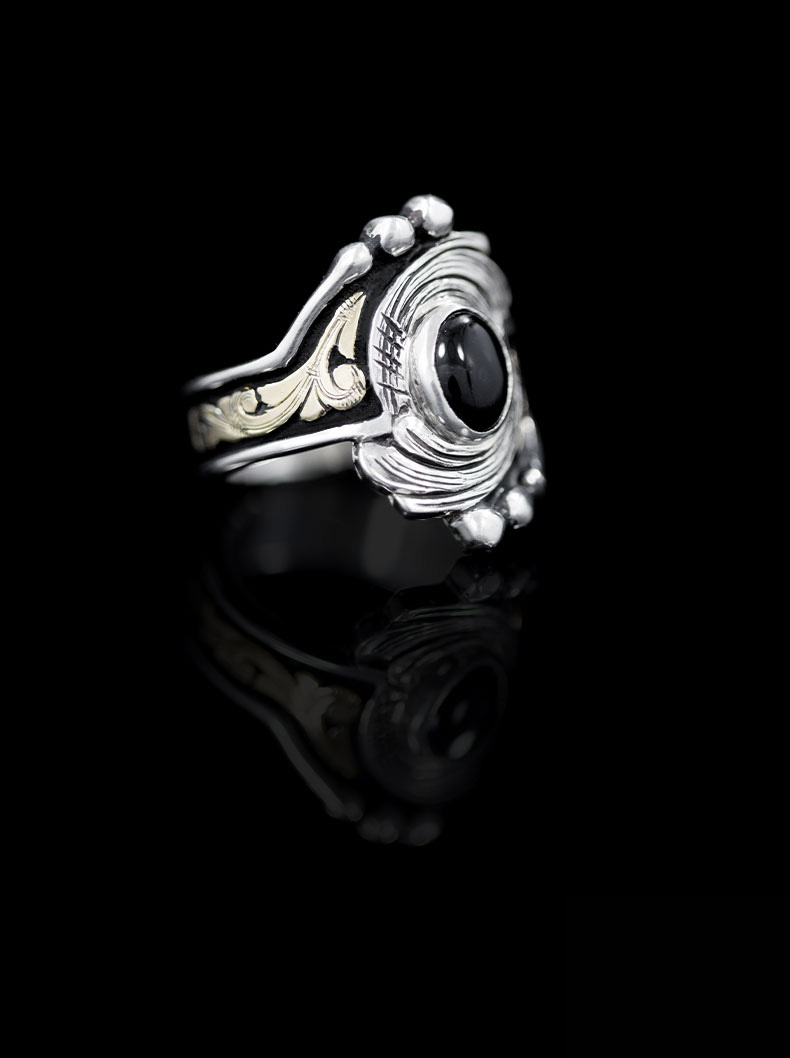 RimRock Onyx Galaxy Ring | Western Style Rings | Hyo Silver