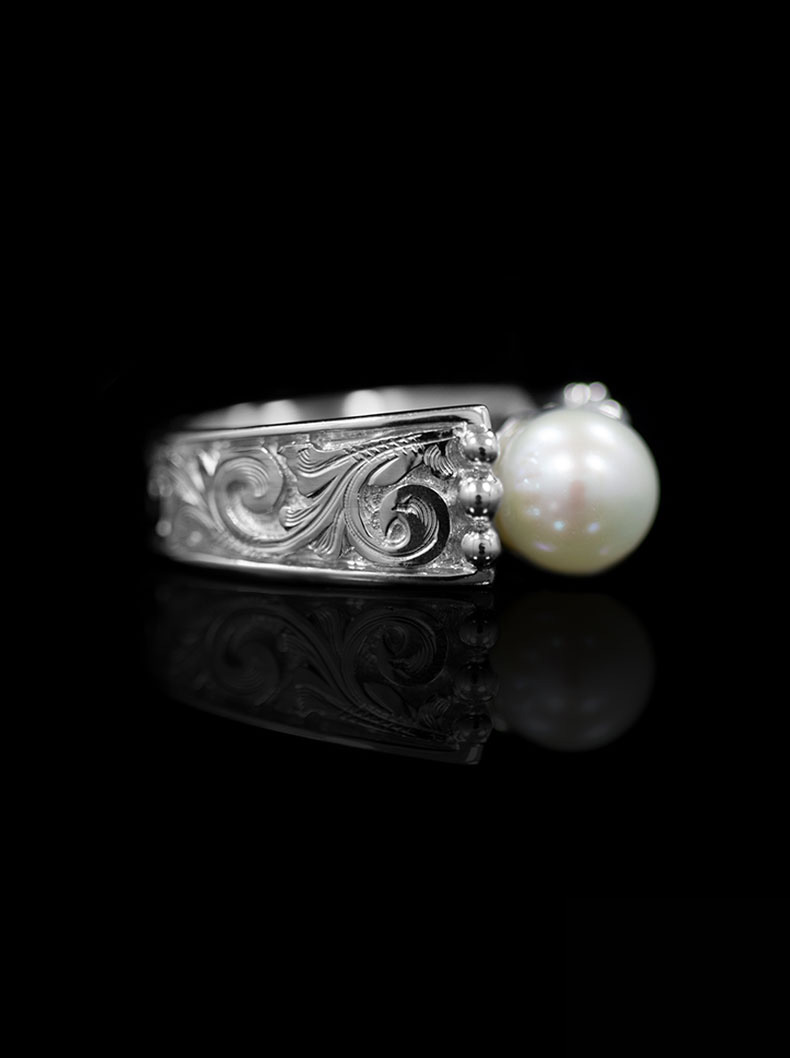Round Pearl Ring Pearl Ring Gift For Her Stamement Ring White Gemstone Ring Natural Pearl Ring Natural Pearl Sterling Silver Ring