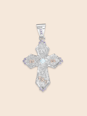 BSP017B Silver Opal and purple stones