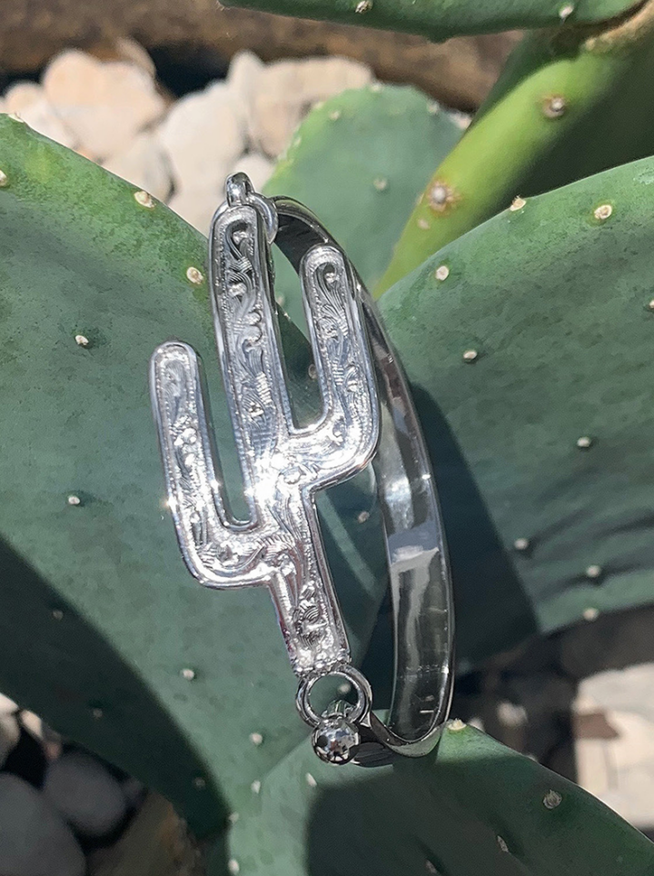 Sonora Cactus Cuff Bracelet Flatlay Image