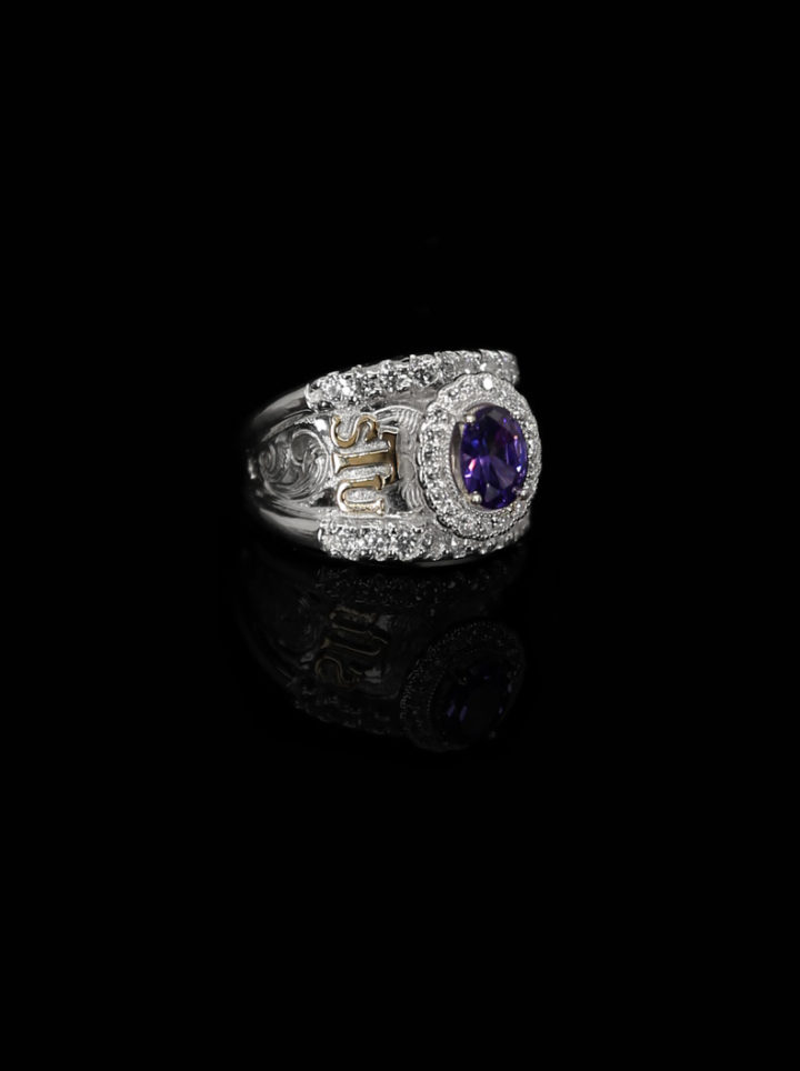 Custom Spellbound Ring with Oval Halo Setting Side Image