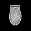 Custom Beaded Money Clip with Vintage Engraved Scrolls & Rose Gold Brand
