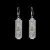 Silver Custom Engraved Earrings with Yellow Gold Brand