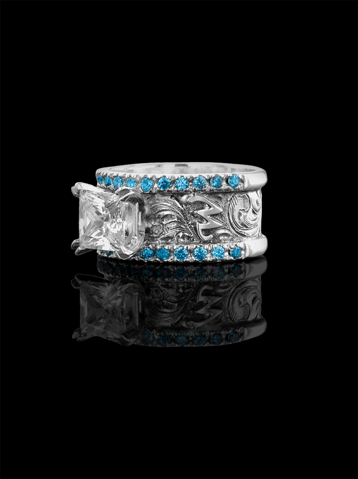 BSR0EF with Vintage Engraved Scrolls and Silver Lettering Side Image
