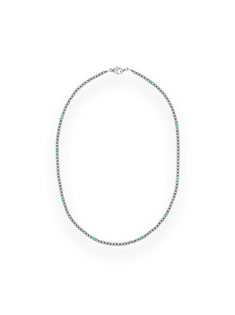 4mm Navajo Pearls with Turquoise - Simply Silver by Hyo Silver