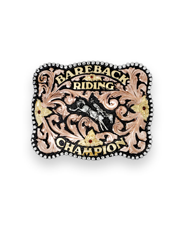 Championship Bareback Horse Riding Trophy Belt Buckle