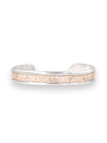 Silver with Rose Gold Scroll Cuff Bracelet