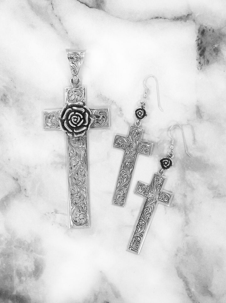 Mission Rose Set - Pendant and Earrings